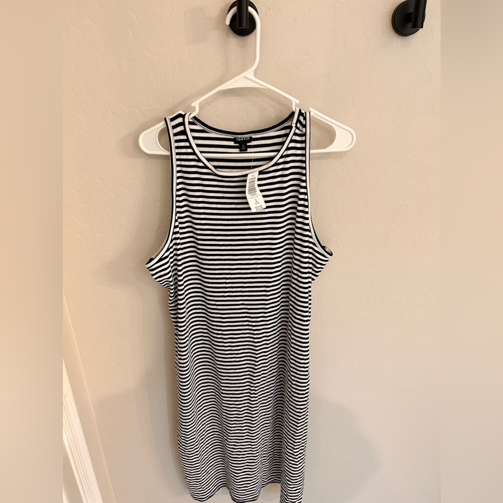 Torrid white and blue striped bodycon dress- new with tags